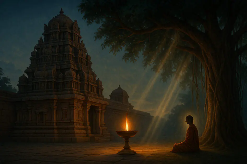 Serene Temple Meditatio